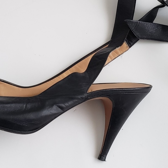 Vintage | Leather slingbacks with ankle wrap - Picture 9 of 10